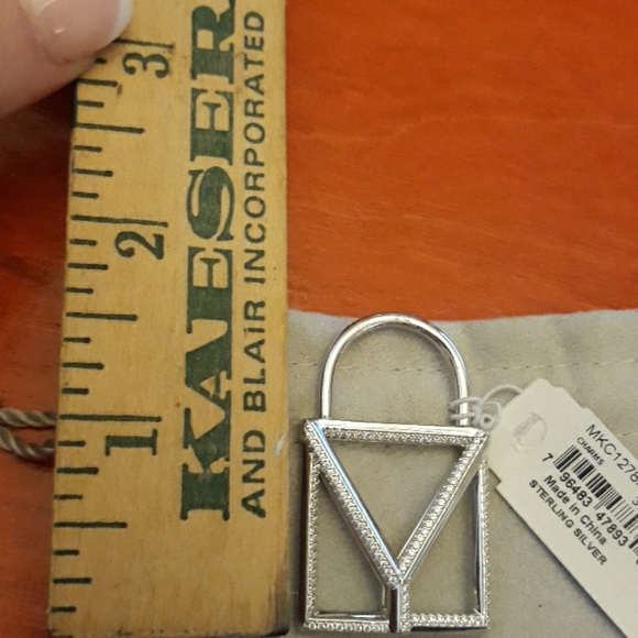 ♥️Michael Kors Sterling silver Mercer Charm Pave New Rhinestones Locket Pendant - Picture 6 of 7